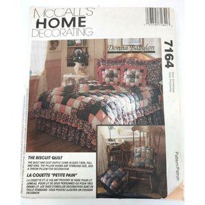 McCall's Home Decorating Pattern #7164 Donna Babylon's Biscuit Quilt UNCUT ©1994